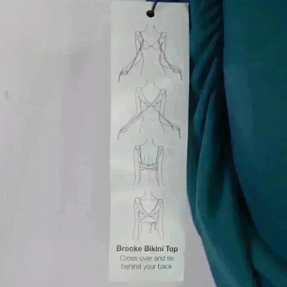 Sundazed Swim Top 36B Womens Green Brooke Ruffle Tie Back Bikini - Picture 4 of 9